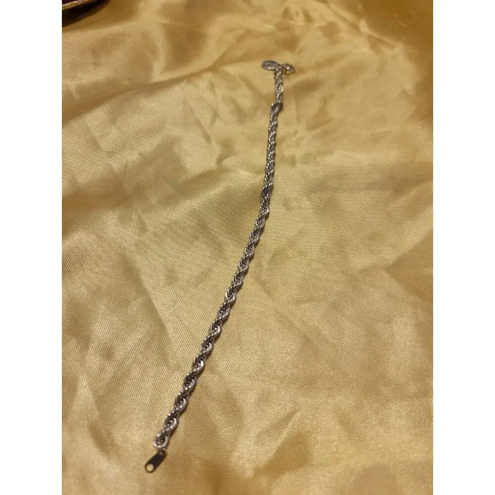Park Lane Silver Tone Rope Chain‎ Bracelet Twisted Link Designer Fashion Jewelry